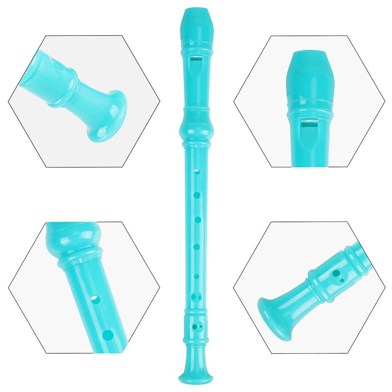 EastyGold Soprano Recorder Descant Flauta Recorder 8 Hole ABS Clarinet German Style Treble flute C Key for Kids Children With Fingering Chart Instructions with Cleaning Rod Bag green - Image 5